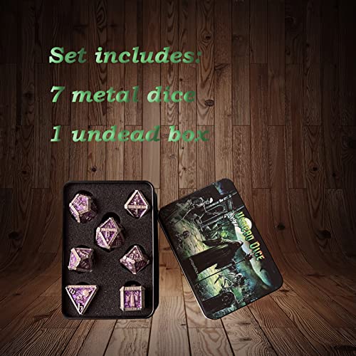 Image of DND Metal Dice Set D&D Polyhedral Dice Set with Gift Box Metal Box DND Dice Set Polyhedron Dice for Dungeons and Dragons MTG D&D RPG Table Games D4 D6 D8 D10 D12 D20 Role Playing Game