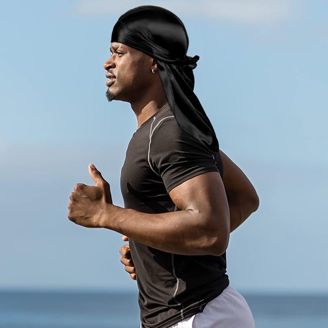 3 Pezzi Fasce Lunghe Durag Unisex Durag Fasce Larghe per Capelli da Pirata per la Perdita dei Capelli Cappello Turbante, Traspirante Morbido Elastico Bandana Wave Cap Copricapo a Coda Lunga
