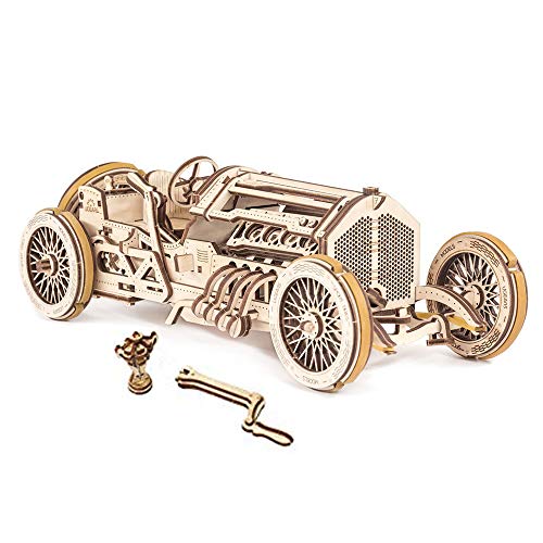 UGEARS Mechanical Wooden 3D Puzzle Model U-9 Grand Prix Car Construction Set