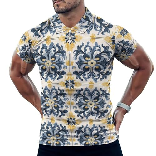 Polo de golf pour homme imprimé rétro et élégant pour vos parcours estivaux