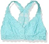 Mae Women's Racerback Lace Bralette, Aqua, Large