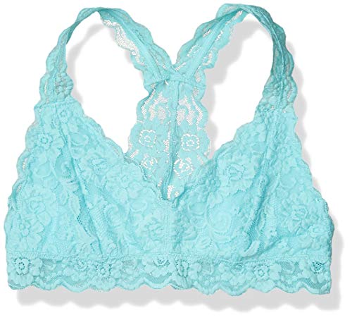 Amazon Brand - Mae Women's Racerback Lace Bralette (for A-C cups), Aqua, Large