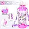 Kids Water Bottle with Straw/Lanyard for School Kids Girls Boys, 22oz BPA Free Child Drinking Water Bottle One-Click-Open Leak-Proof Locking Flip Lid for School Sport Travel