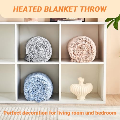 Manta Térmica Eléctrica Heated Throw 50"x60" con 8 Horas Apagado Automático y 10 Niveles de Calor miniatura 7