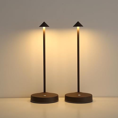 Lámparas inalámbricas recargables, lámpara de mesa con batería de 3000 mAh, LED portátil táctil de 2 niveles de brillo, lámpara de barra regulable,