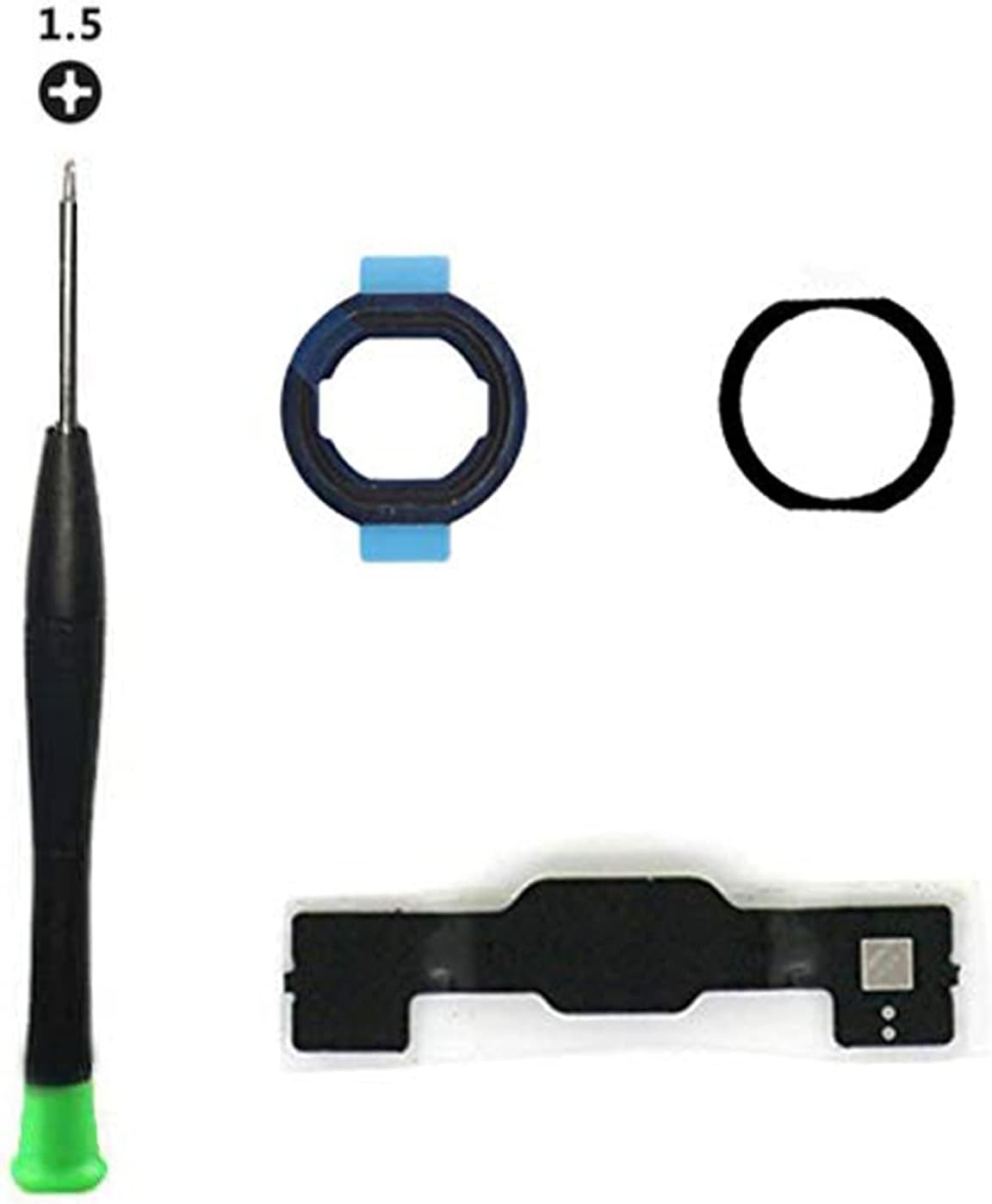T Phael Black Home Button Replacement Compatible with iPad 5 5th Gen 2017 (A1822 A1823) and iPad 6 6th Gen 2018 (A1893 A1954) 9.7" Incl Flex Cable Connector and Screwdriver