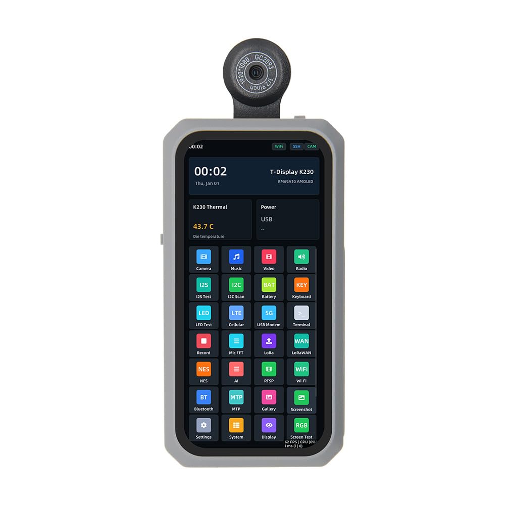 LILYGO T-Display K230 LoRa Microfono WiFi TTGO scheda di sviluppo con touchscreen AMOLED da 4,1 pollici (LR2021 830-945 MHz)