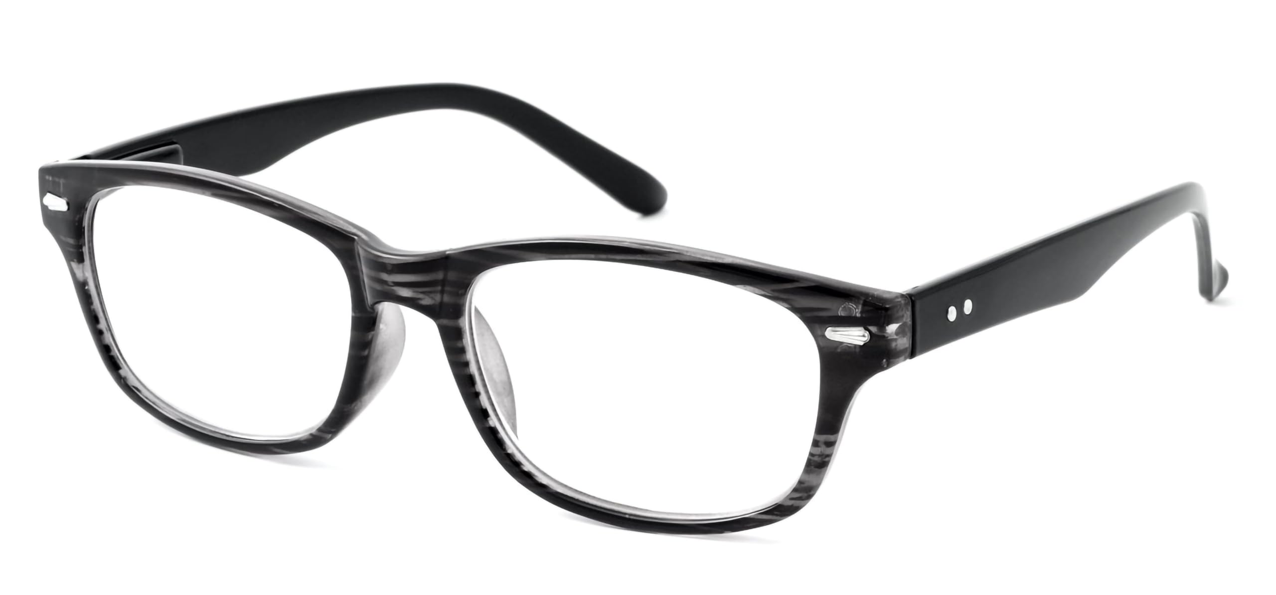 Calabria R444S Oval Striped Reading Glasses Mens Womens Vintage Retro Eyeglasses Trendy Readers Fashion Stylish Lightweight