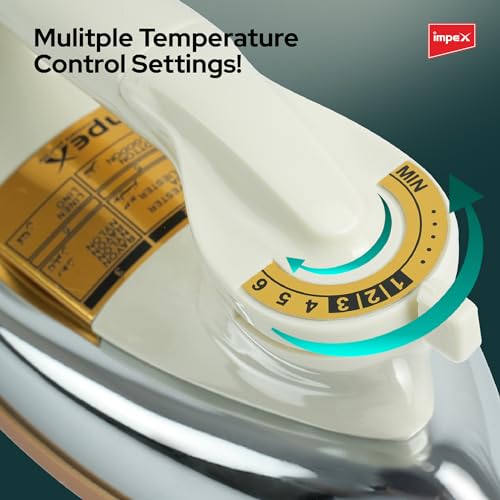 مكواة جافة اوتوماتيكية IB 201 من امبيكس: صندوق حديد شديد التحمل بقدرة 1200 واط مع ضمان 7 سنوات قرص اعدادات درجة الحرارة واغلاق تلقائي صندوق حديد ثقيل الوزن فائق الجودة مناسب لجميع الاقمشة