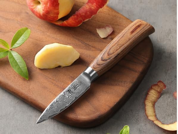 Wakoli 3-Piece Damascus Knife Set – Edib Pro Series with Wooden Gift Box – Kitchen Knife with VG10 Steel Core, 2 Santoku Knives & Paring Knife - Image 7