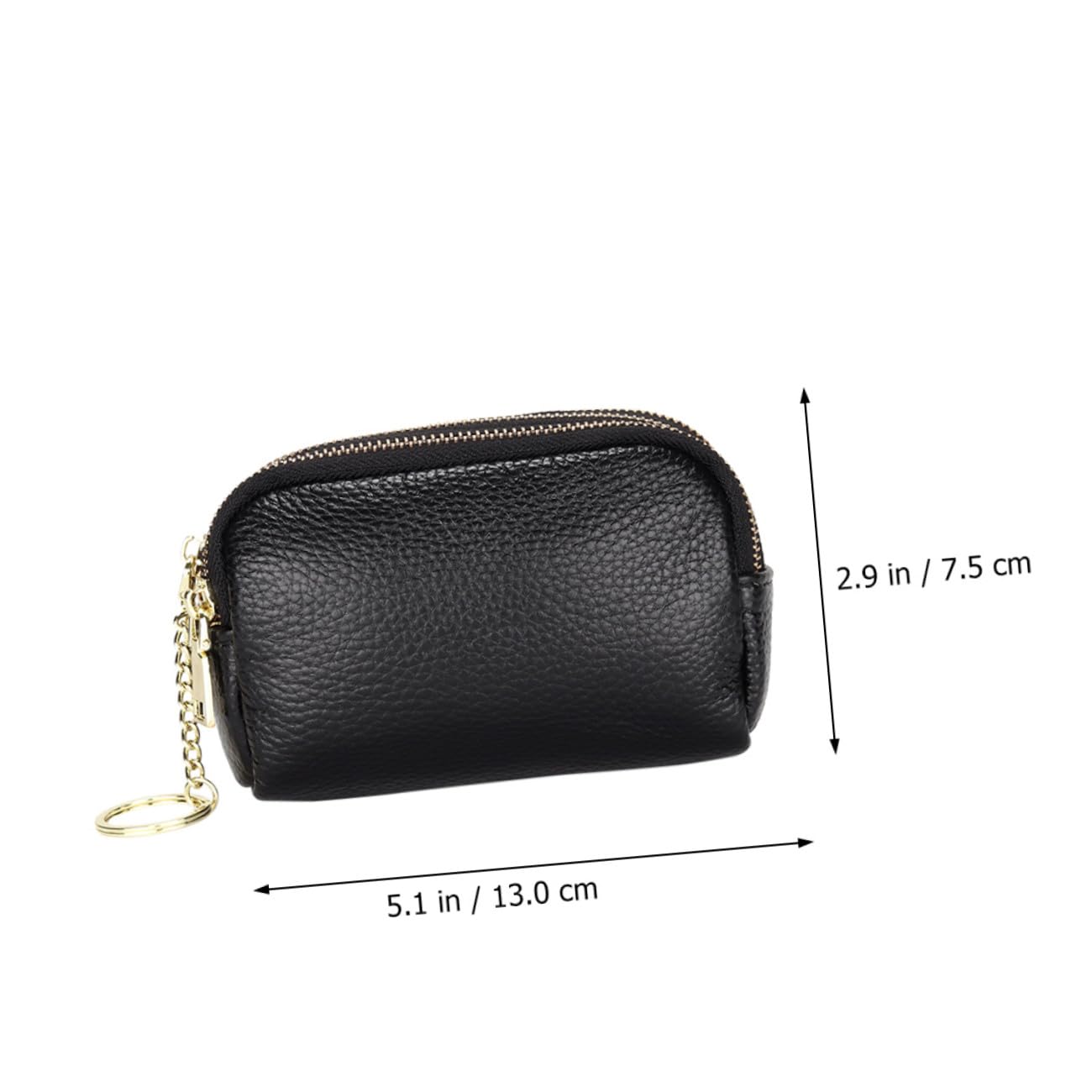 Healeved Porte-Monnaie Cuir De Vachette Petit Format avec Fermeture Éclair pour Cartes Pochette Multifonction Femme Rangement Pratique pour Sac à Main