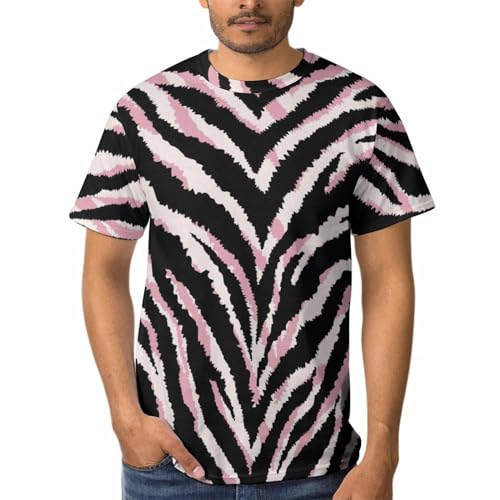 T-shirt col rond à bandes horizontales bicolores et manches courtes pour homme