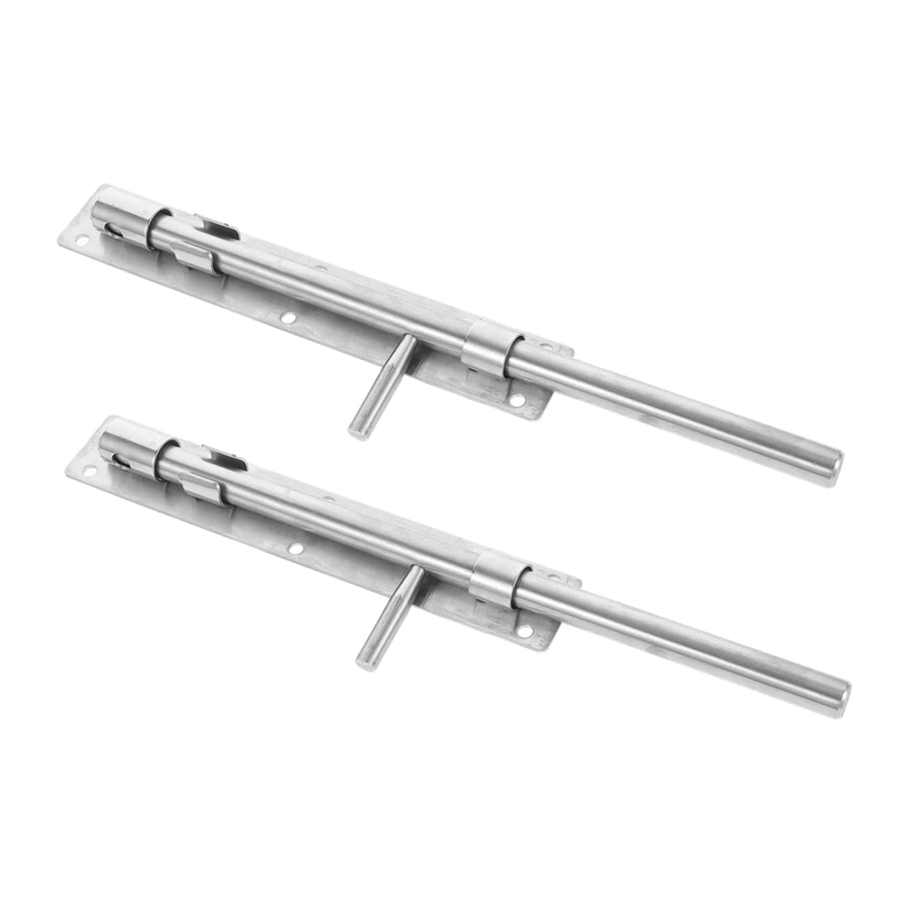 Verrou de Porte Coulissant en Acier Inoxydable Argenté 2 Pièces, Haute Dureté et Résistant la Casse, pour Bars et Chambres, Distance Trou 216mm