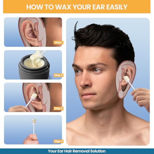 Image of SUERBEATY Ear Nose Wax Kit Men, Nose Hair Waxing Kit for Men, Ear Hair Removal Wax 100g, 20 Pcs Nose Applicator, 15-20 Times, Usb Rapid Heating, Constant Temperature, Painless, Black