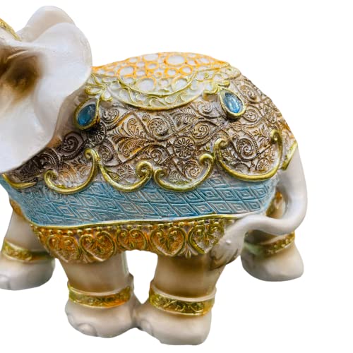 Image of AUGEN Polyresin Elephant Idol Statue Showpiece for Home Decor Decoration and Gifting (1 Piece,7145C2)-B