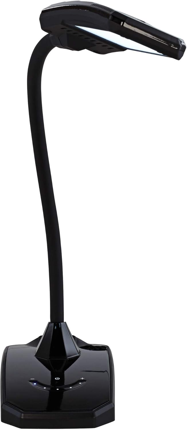 Review Product Ricky Modern Minimalist Desk Table Lamp with USB Charging Port LED Gooseneck Adjustable Height 13.75 High Black Touch On Off Dimmer for Bedroom House Bedside Nightstand Home - 360 Lighting