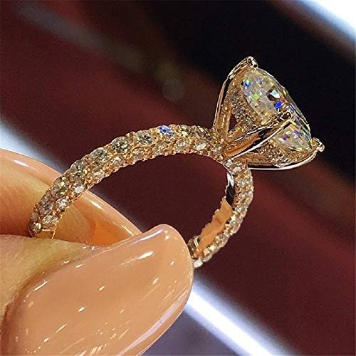 ChenFeng Rose Gold Ring Grown Halo Engagement Ring for Women Ideal Engagement Ring (7)