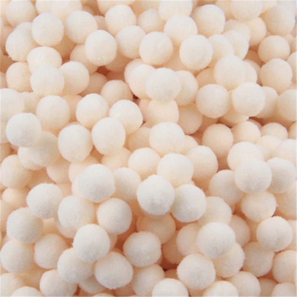 500 Pack Fluffy Mini Pompoms Balls High Density Pom Poms for DIY Crafts Jewelry Making Accessories Clothing Appliques Decorations (Beige, 10mm)