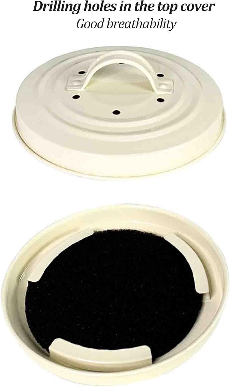 Indoor Compost Bin Kitchen, Odorless Trash Keeper Container, Compost Refuse Can with Removable Inner Bucket and Lid, Food Waste Caddy for Kitchen (Off White)