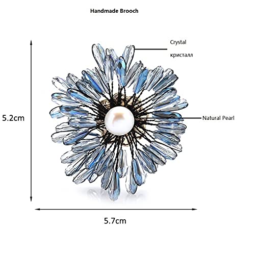 CFWSHJ Broche para Mujer, Hombre, Accesorios de Moda para Mujer, Broche de Flores con Perlas de Cristal, Broche para Fiesta de Boda, cárdigan, Chaqueta, Abrigo, Broche, Accesorios para Fiesta de