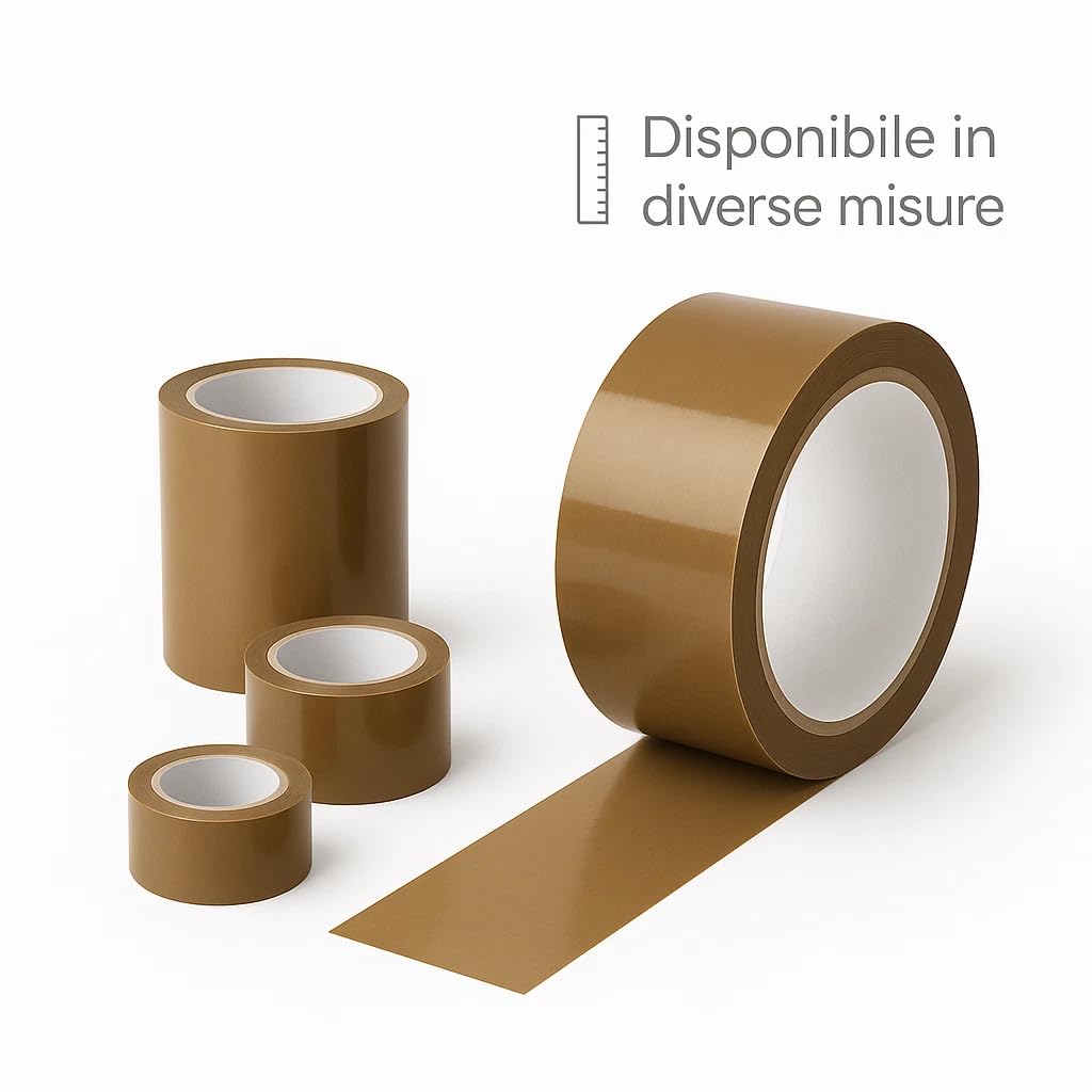 Generico Nastro Adesivo Avana Silenzioso 36 Rotoli 50mm x 66m - Imballaggio Professionale per Scatole, Pacchi, Spedizioni Ecommerce, Magazzino, Traslochi