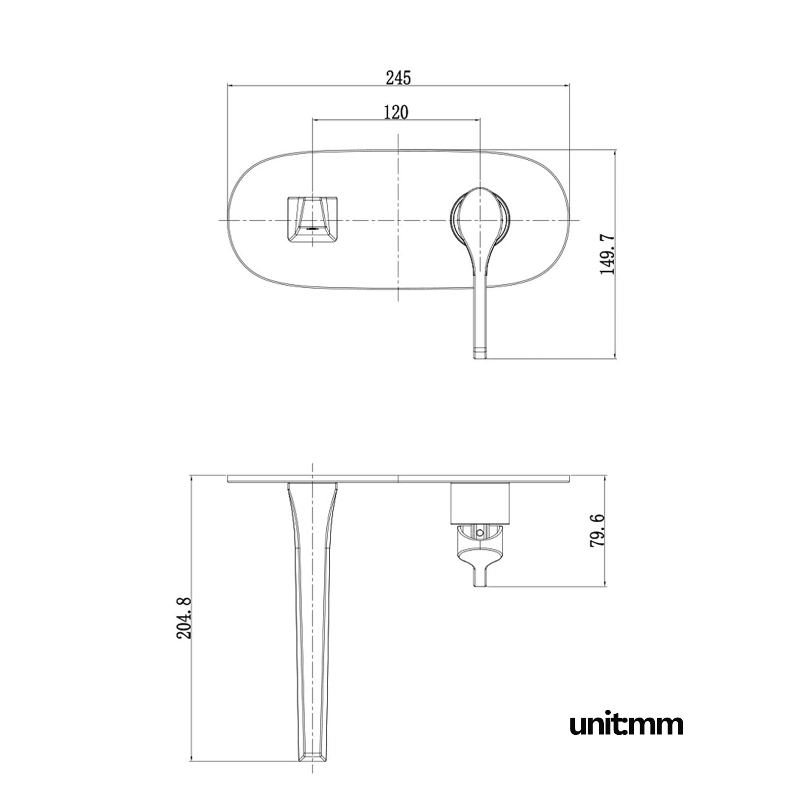 Grifo para Lavabo de baño, Grifo para baño montado en la Pared, Grifo para Lavabo de baño Moderno de latón, Grifo Mezclador de baño, Grifo Mezclador de Lavabo de una manija, Oro Rosa Negro