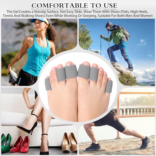 Image of Blulu 24 Pieces Toe Tubes 0.98 Inches Cushion Tube Corn Pads for Toes Sleeves Soft Gel Protectors for Cushions Corns Blisters Calluses 3 Size(Gray,Assorted Sizes)