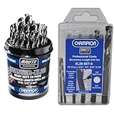 Champion Cutting Tool Brute Platinum 29 Piece 1/16-1/2' x 64ths HSS Mechanics Length Twister-XL28 & XL28-SET-6 Brute Platinum Mechanics Length Twist Drill Set, 6-Piece