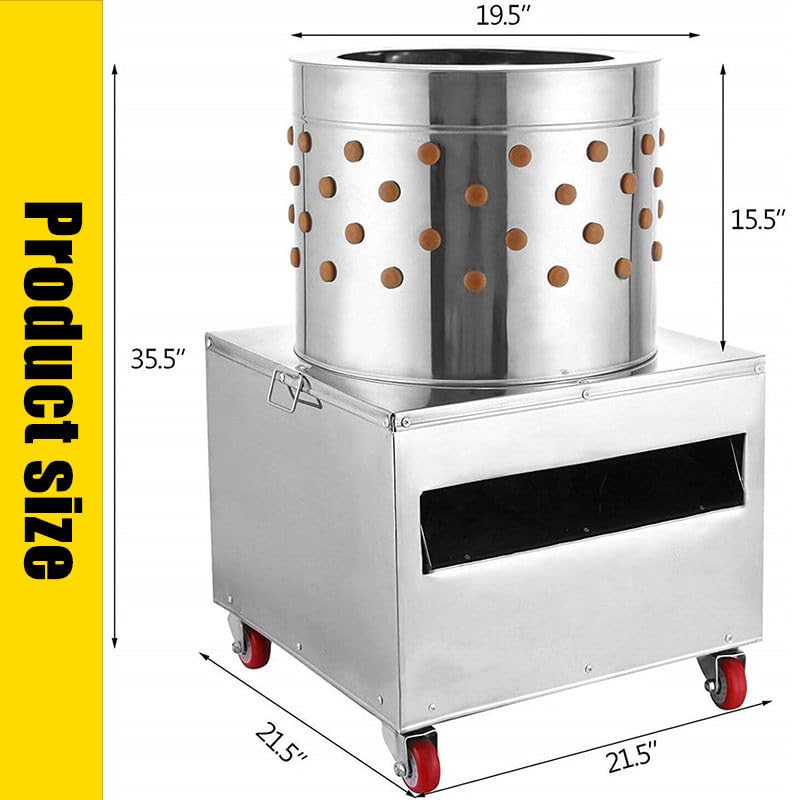 Macchina automatica a 20 pollici della spennatura della piuma dell'acciaio inossidabile 2HP della macchina dell'espulsore del pollo per il pollame, ideale per la sconfitta del pollo e del tacchino