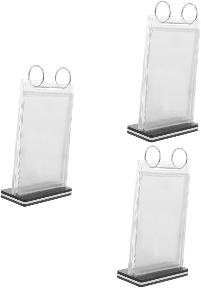 3pcs Price Display Stand Elegant Menu Holder for Restaurants Supermarkets Double-sided Table Sign Holder Construction Vertical Design