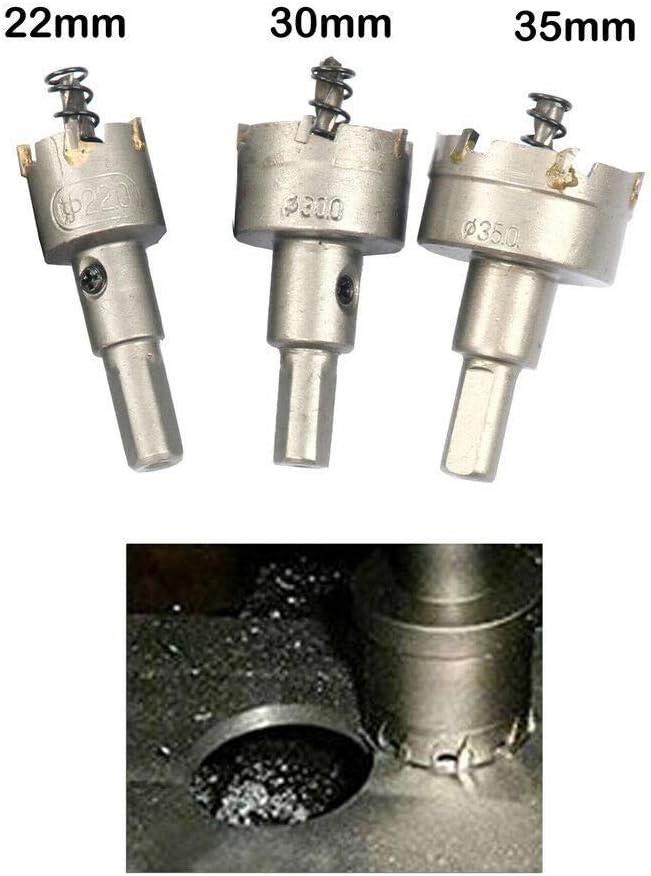 6 Pcs hard stainless Carbide& Alloy Steelsteel metal alloy hole openers drill bit with 22mm 30mm 35mm 45mm 50mm 65mm