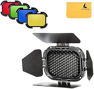 GODOX BD-07 Dedicated Barn Door with Honeycomb Grid and 4 Color Gel Filters