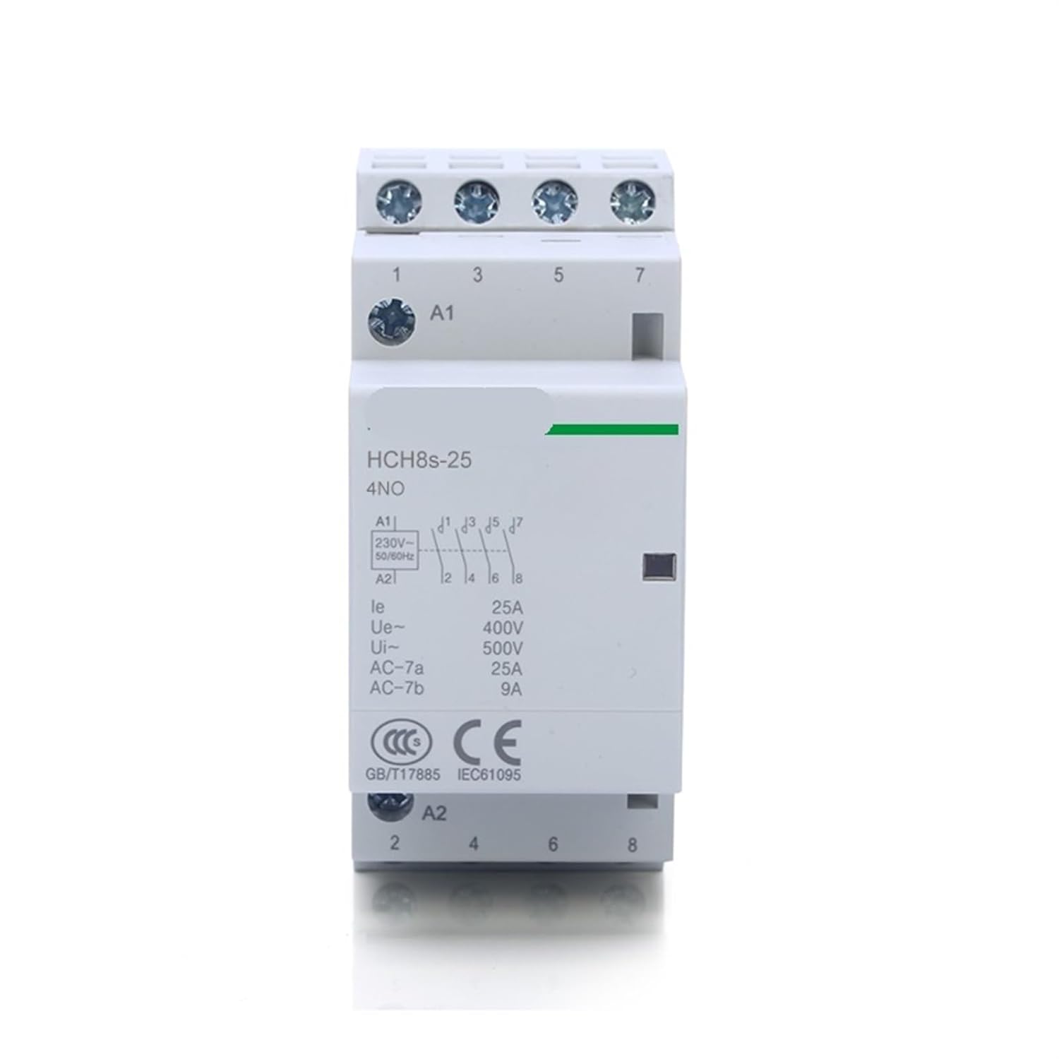 HCH8s-25A Modular AC Contactor 4P 16A 20A 25A 4NO 4NC 50/60Hz 2NO2NC 24V 110V 220V Automatic Household Contactor 1Pcs(4P 25A 4NO AC110V)