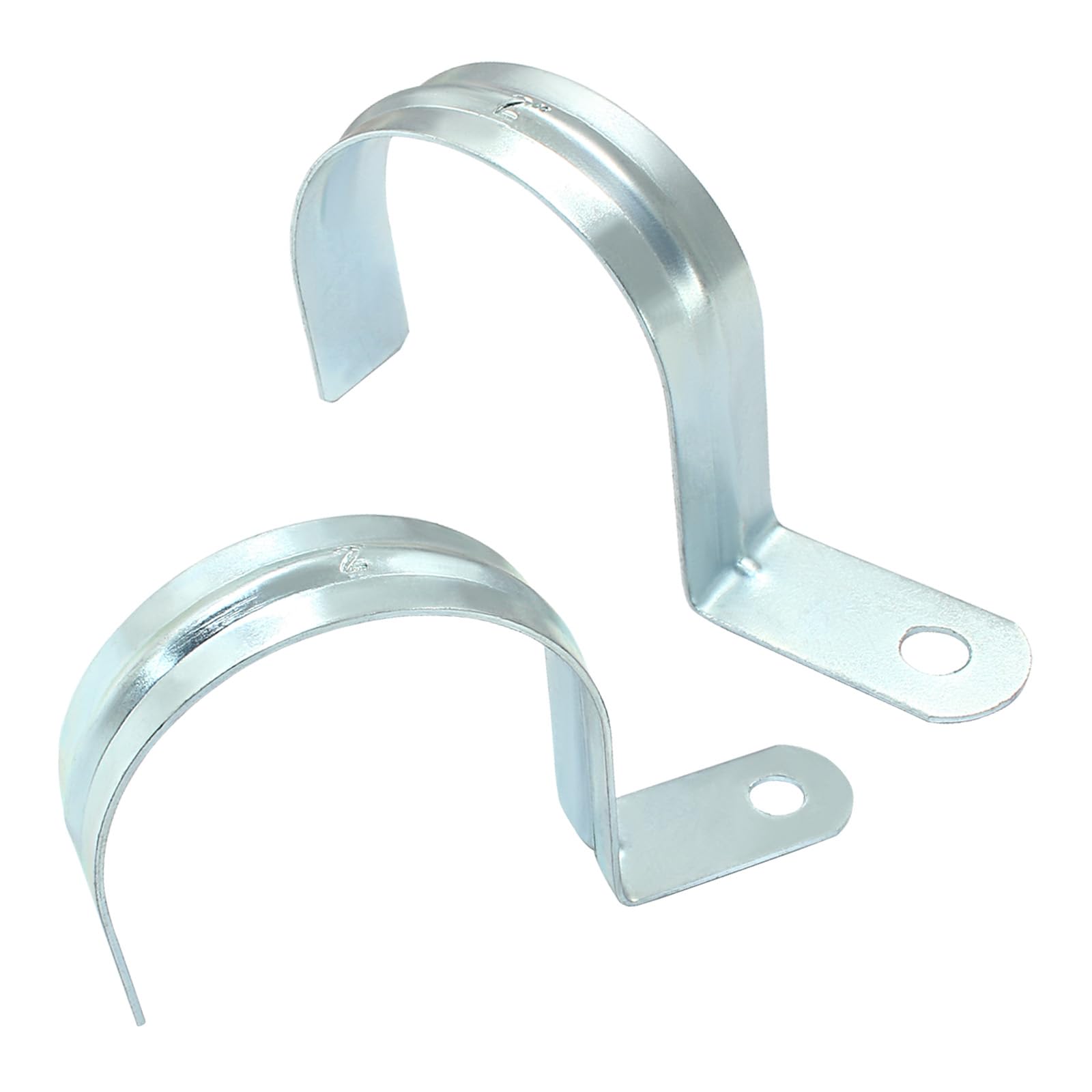 Biaungdo 12 Pcs M63 Rigid Pipe Strap, 2-1/2 Inch Zinc Plated Steel One Hole Strap Bracket Pipe Clamps Heavy Duty Conduit Clamps Tension Tube Clip Cable Clamp Hanger for Conduit, Pipe Fixing