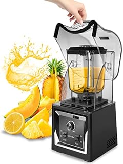 Wantjoin Professional Blender Commercial Soundproof Quiet blender Removable shield for Crushing ice,smoothie,puree,Blender for kitchen