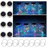 Cynzia 30LED Solar Mason Jar Lights, 8 Pack Jar Lid String Lights (No Jars), Waterproof Fairy Firefl