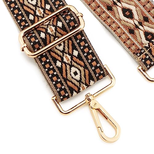 Image of Wide Shoulder Strap Adjustable Replacement Belt Guitar Style Crossbody Bag Handbag Strap Multicolor Canvas Straps(Wide:2in)(Color18)