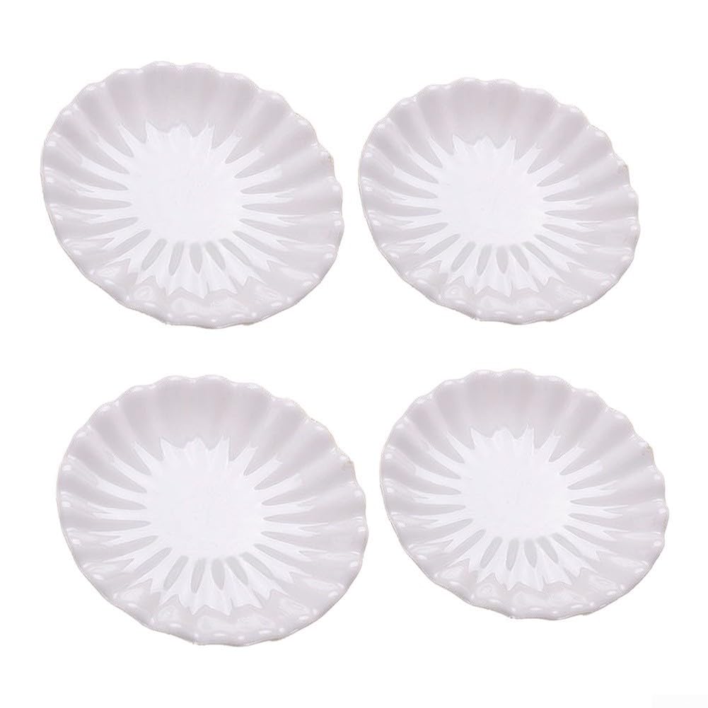 4er Set Melamin Teller für weiß 25,4cm Blumenrand 4er Set Melamin(25.4cm)