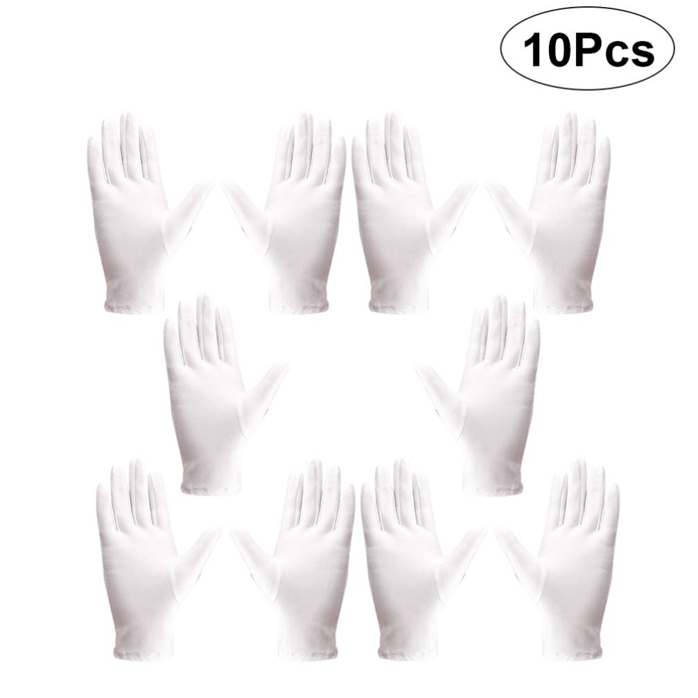 PIXNOR 5 Pairs Stretchy Gloves Convenient Durable Portable Elastic Gloves Etiquette Gloves Jewelry Gloves for Shop Outdoor Home