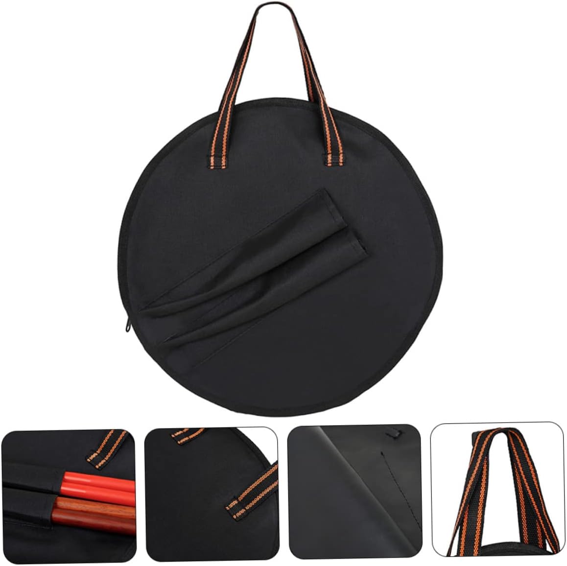 Dumb Drum Bag Percussion Instrument Protective Bag with Drumstick Pocket Portable Carry Case for Travel Practice and Storage 14.37 X 14.37 X 0.27 in image 4