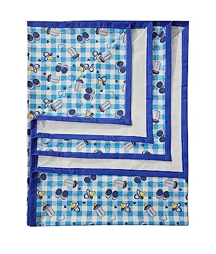 Image of EcoSoft Plastic Sheet,PVC Sheet for Kids,Rubber Sheet for Babies,Bed Wetting Protector(90 x 135 cm) (Blue Bottle)
