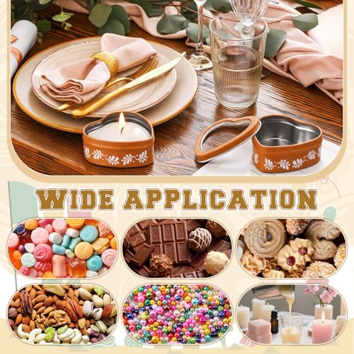 Image of Supervitae 30 Pcs Cielito Lindo Party Favor Clear Heart Shaped Tins with Lids De Barro Empty Candy Tins Gifts for Wedding Making DIY Craft(Fresh)