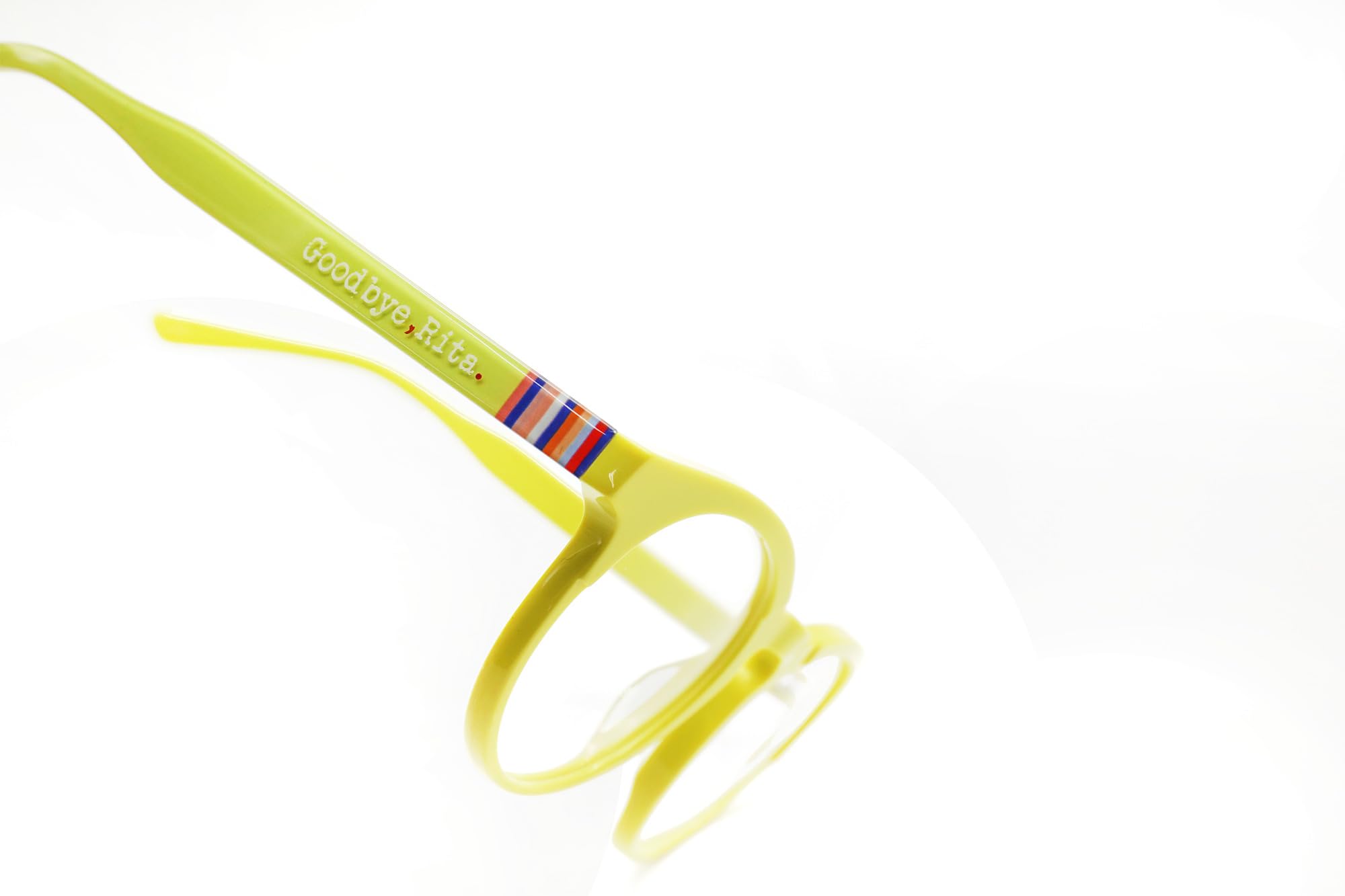 Goodbye, Rita. - Occhiali da Vista per Uomo e Donna - Collezione Round - Modello 4 - Prodotti in Acetato - Occhiali Non Graduati - Giallo con Motivo Colorato - 140 x 50 mm