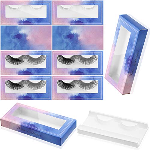 60 Pieces Empty Eyelashes Packaging Box and Tray, 30 Empty Lash Box Case Soft Paper Eyelash Box Eyelash Holder Case Empty Eyelash Case Eyelash Container with 30 Lash Tray Lash Case (Ink Painting)