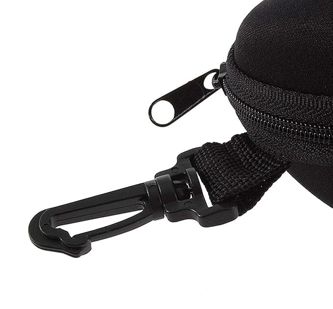 Image of Pack of 2 - Premium Hard Shell Sunglass Case for Men & Women | Black Zipper Eyewear Cover with Hook | Glasses & Goggles Case