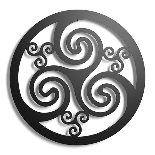 keluly Decoración de metal. Escultura de pared flotante, con sombras, de acero. (TRISKEL, 43 x 31 cm.)