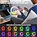Feknnedm Smart LED Table Lamp, 4-in-1 Wireless Charger, Music Rhythm Ambient Night Light, Alarm Clock, and Bluetooth Speaker with App Control, G-Shaped Lamp for Bedroom, Office and Home Decor (White)