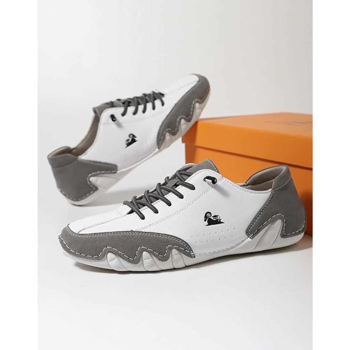 Handgefertigte Leder-Low-Top-Wanderschuhe für Herren und Damen | Wasserdichte, lässige Unisex-Outdoor-Schuhe mit Gummisohle, bequeme Schlupfschuhe, zum Autofahren, Wandern, Camping