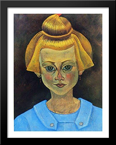 Portrait of a Young Girl 28x36 Large Black Wood Framed Print Art by Joan Miro