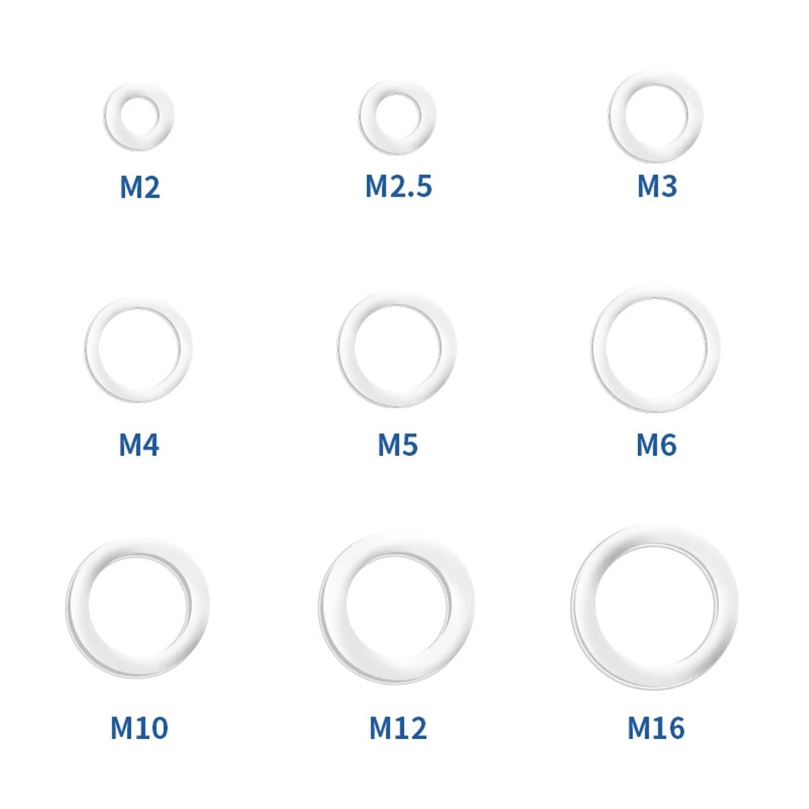20er-Set Aluminium-Flachunterlegscheiben – 6x12x1mm, Silber, Für M6–M20 Schrauben